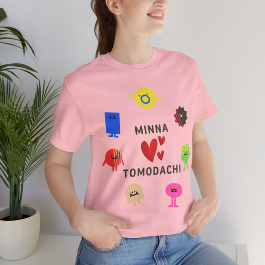 MINNA ❤️TOMODACHI Kawaii T-Shirt, Cute Japanese Friendship Tee
