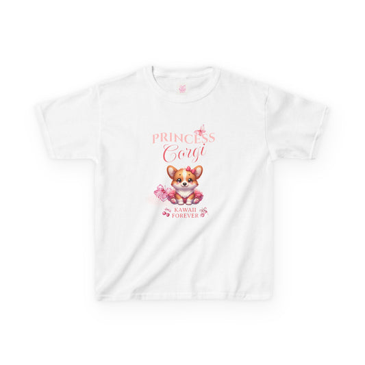 👑Princess Corgi Kids Tee, Messy Coquette × KAWAII FOREVER❤️