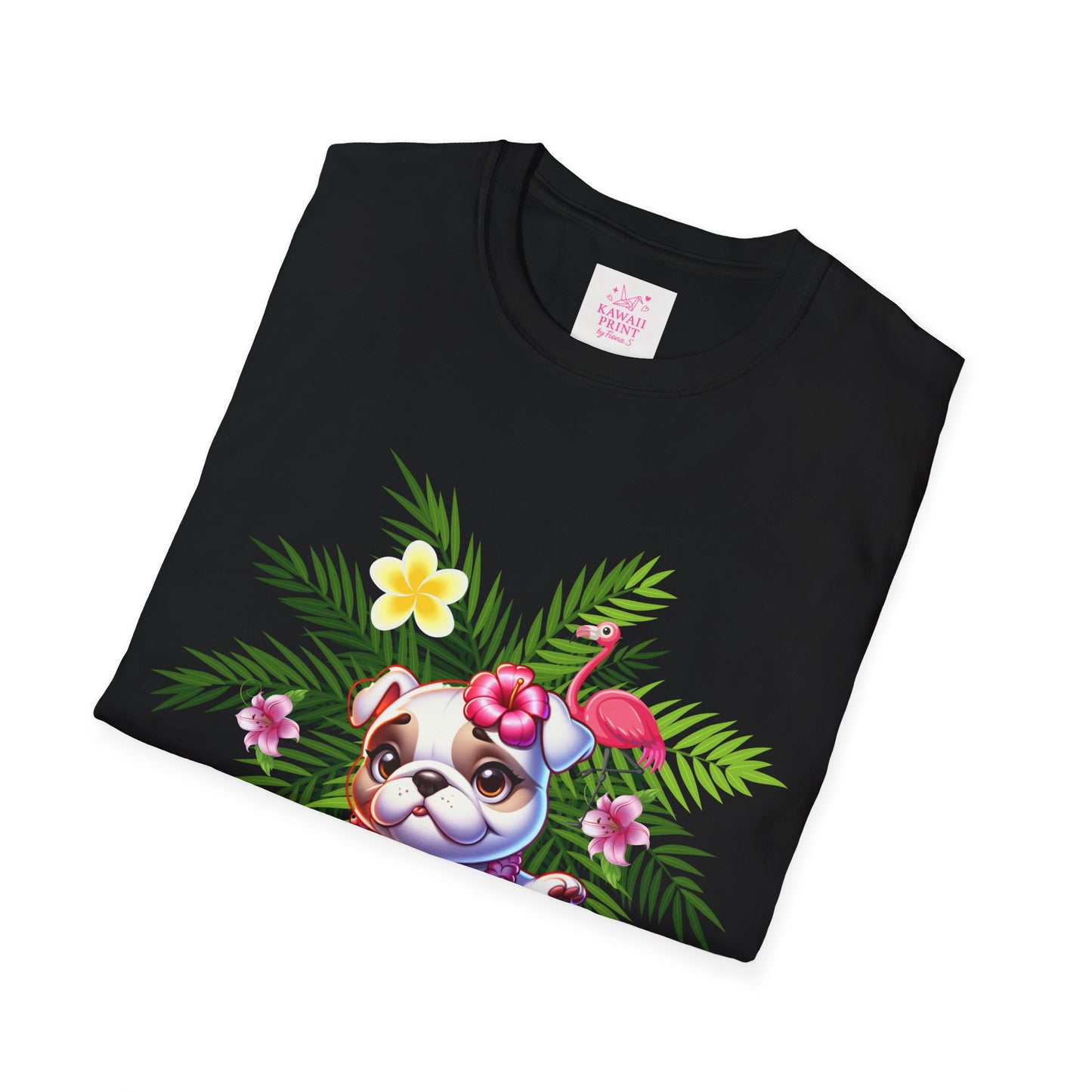 Hula Bulldog Tee Shirt, Cute Unisex Tee with Hawaiian Vibes, French Bulldog Graphic
