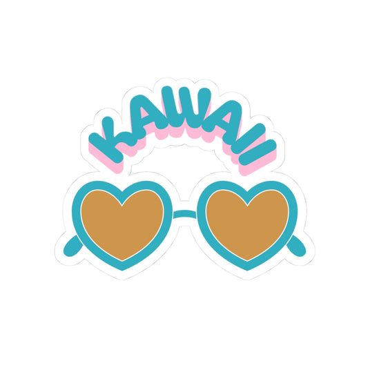 KAWAII Retro Heart Sunglasses Kiss -Cut Sticker – Cute Japanese Pop Style