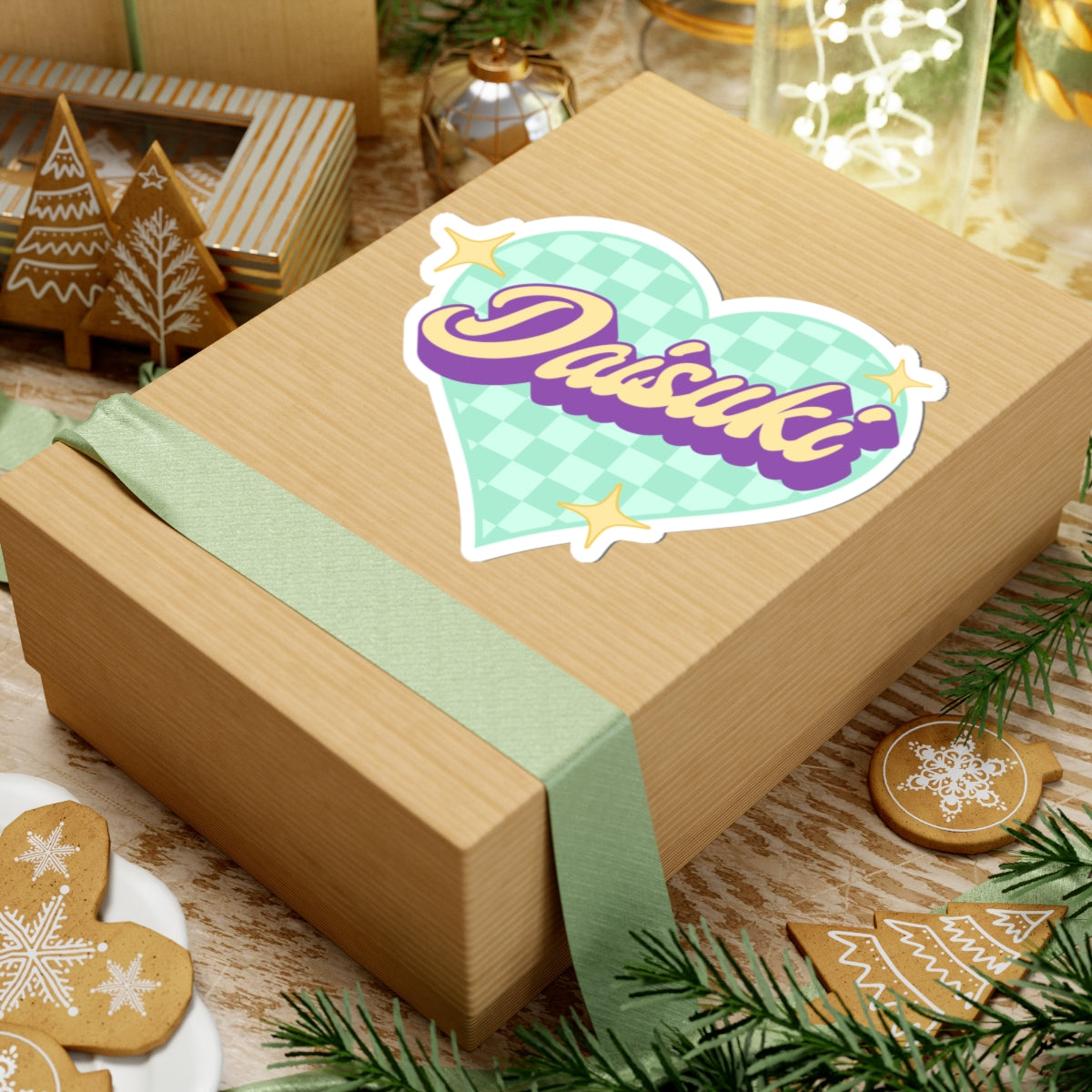 Daisuki Heart Kiss-Cut Stickers - Cute Retro Decorative Stickers for Laptop, Water Bottles, and Scrapbooking