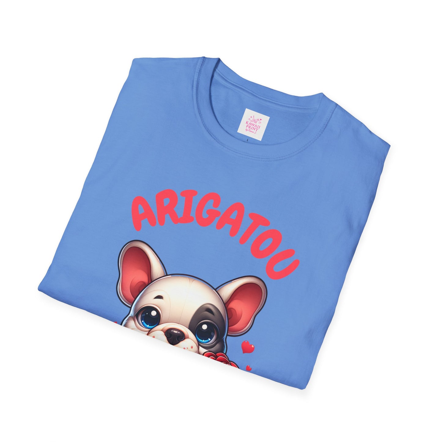 ARIGATOU French Bulldog Tee – Cute Thank You Dog with Rose