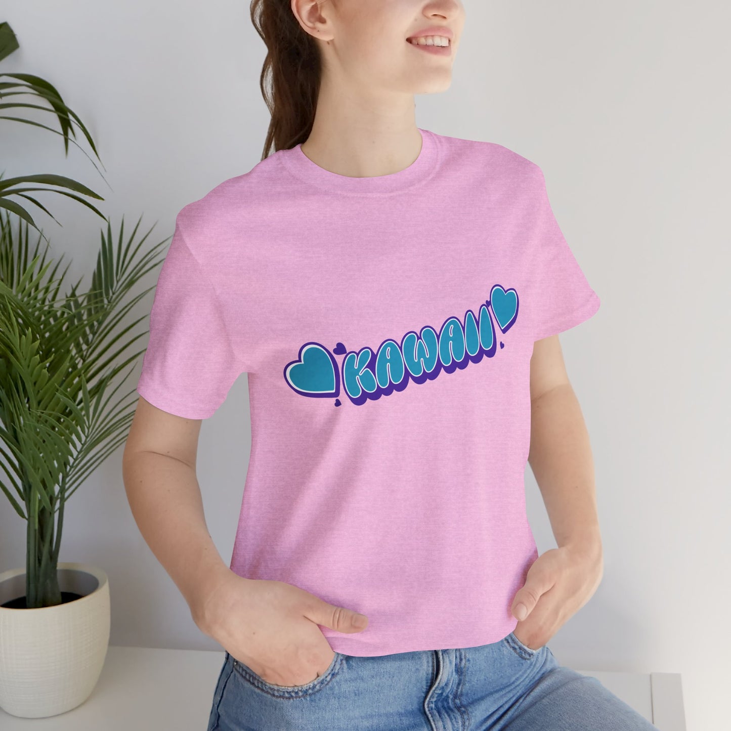 🎀KAWAII Retro Bubble Letter T-Shirt (Bella+Canvas 3001), Cute Pop Every Day Casual Wear