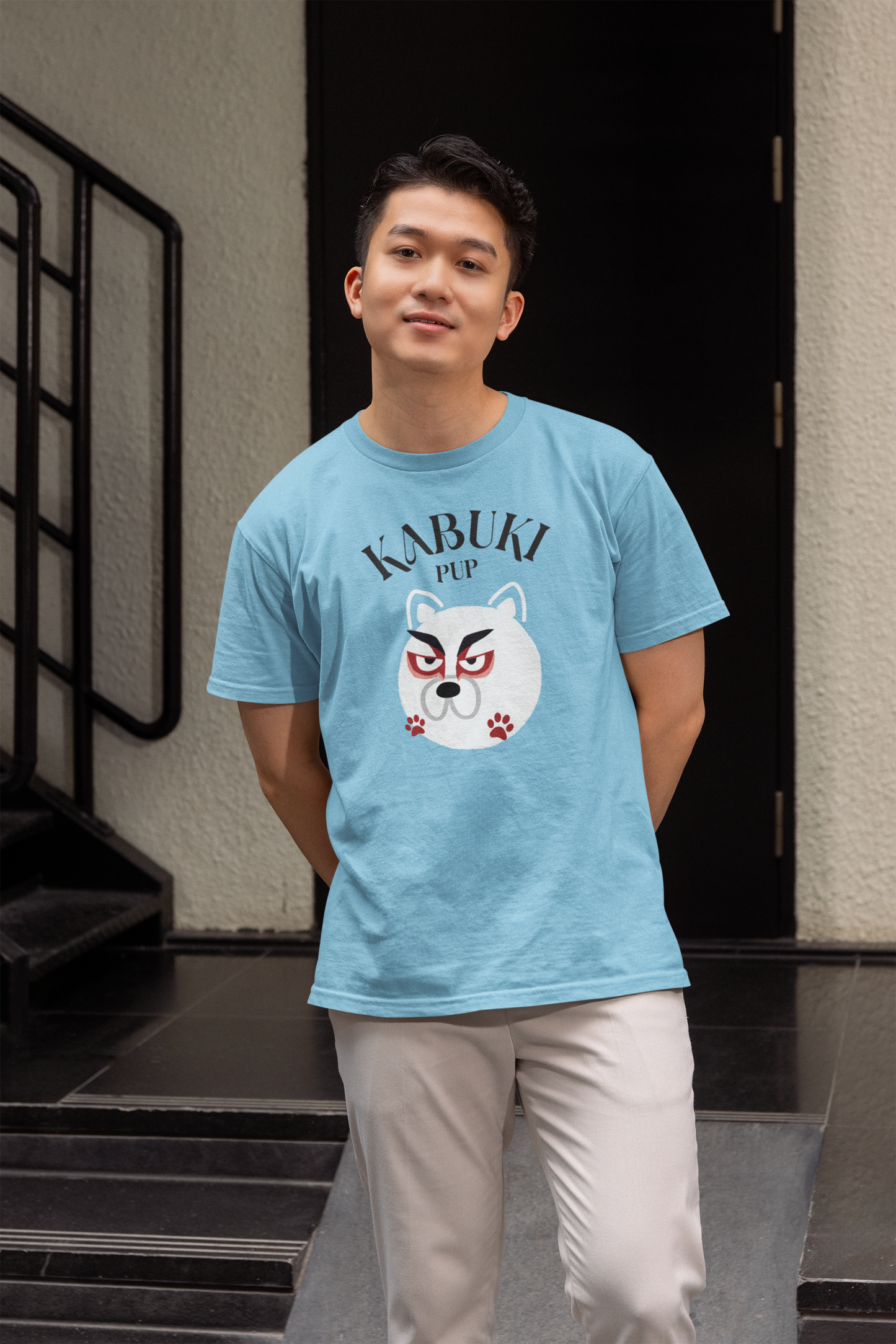 Kabuki Pup Graphic Tee β Front & Back Japanese-Inspired Print