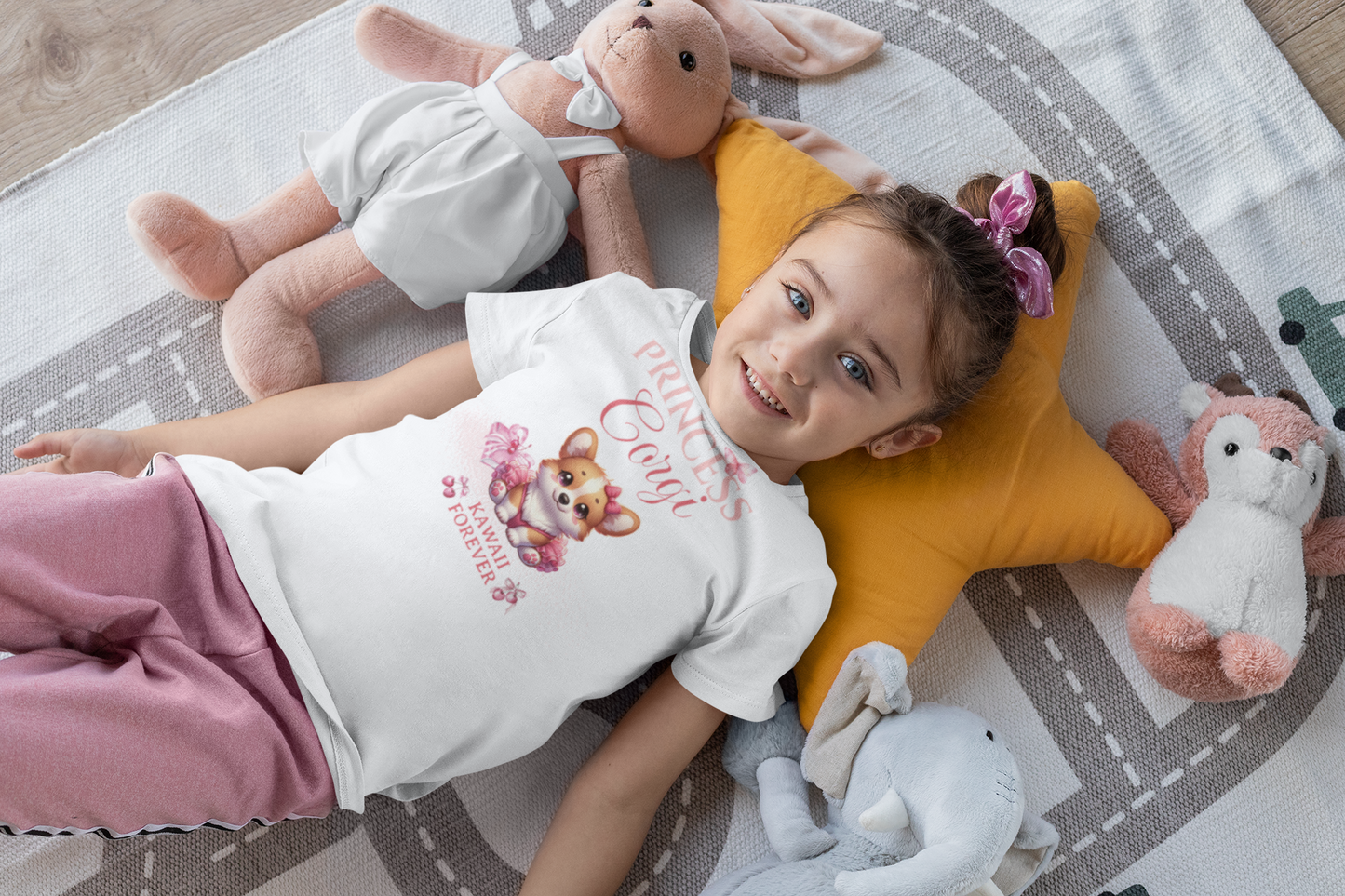 👑Princess Corgi Kids Tee, Messy Coquette × KAWAII FOREVER❤️
