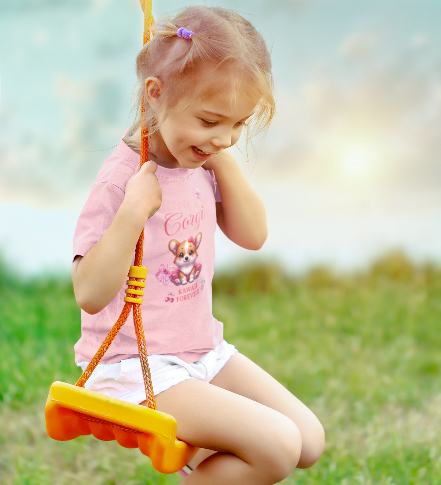 👑Princess Corgi Kids Tee, Messy Coquette × KAWAII FOREVER❤️