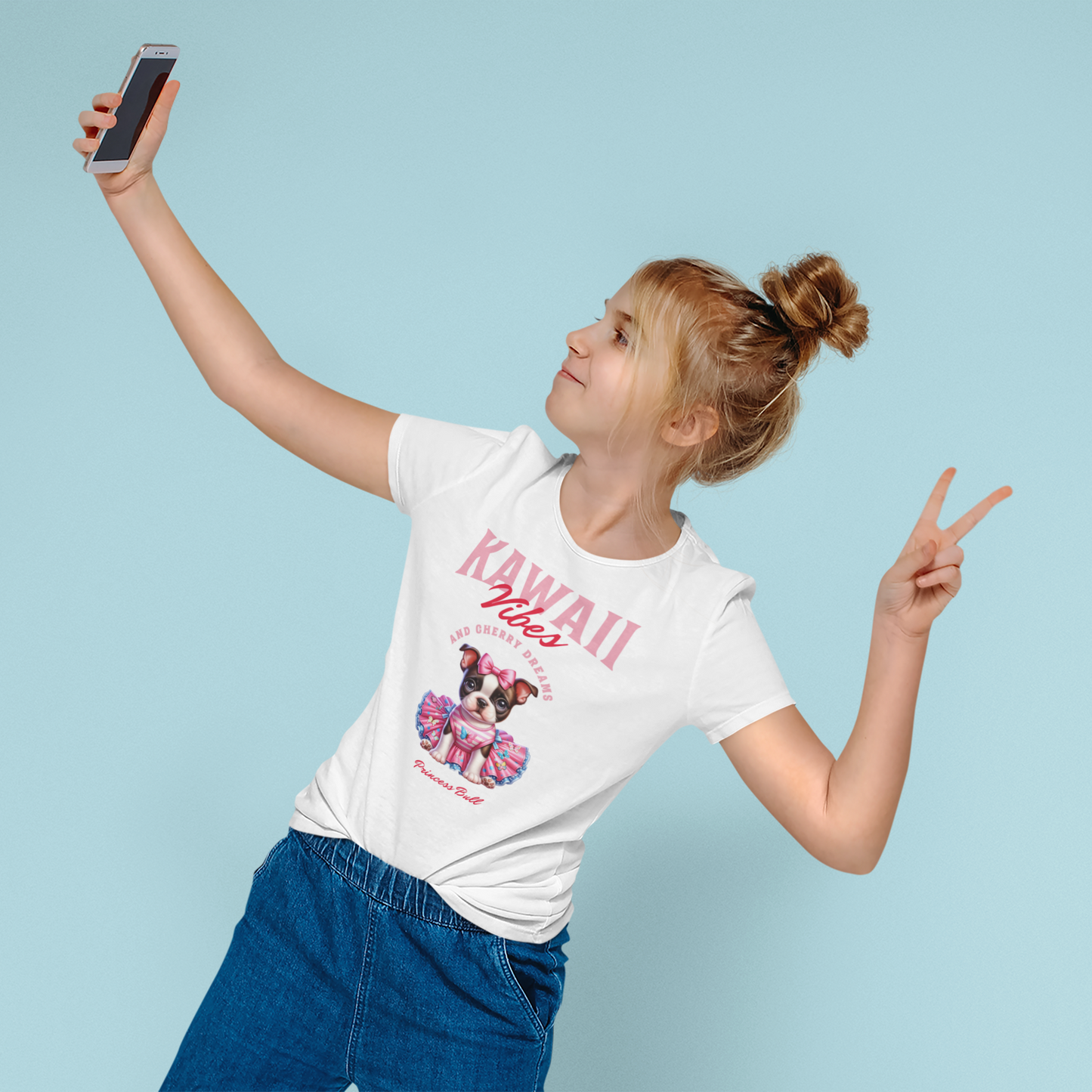 Princess Bull Kids Tee – Kawaii Frenchie Shirt for Little Ones