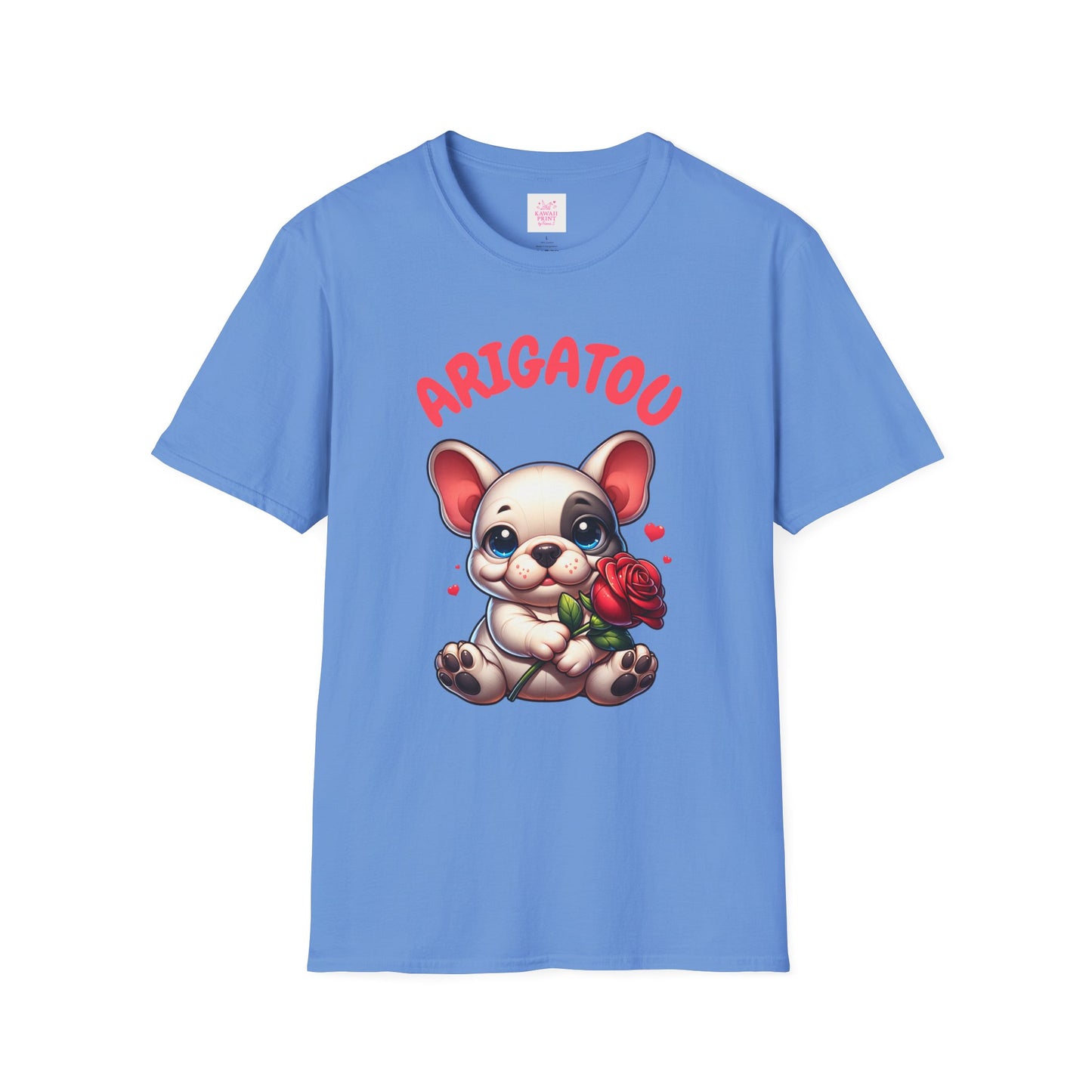 ARIGATOU French Bulldog Tee – Cute Thank You Dog with Rose