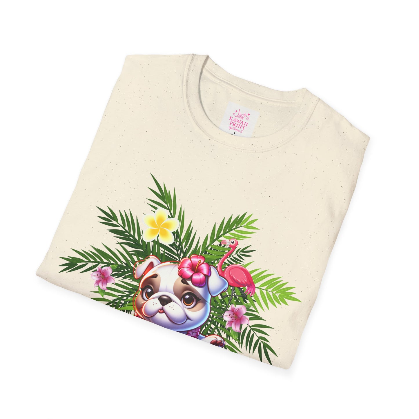 Hula Bulldog Tee Shirt, Cute Unisex Tee with Hawaiian Vibes, French Bulldog Graphic