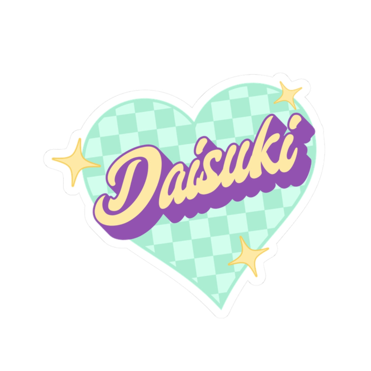 Daisuki Heart Kiss-Cut Stickers - Cute Retro Decorative Stickers for Laptop, Water Bottles, and Scrapbooking