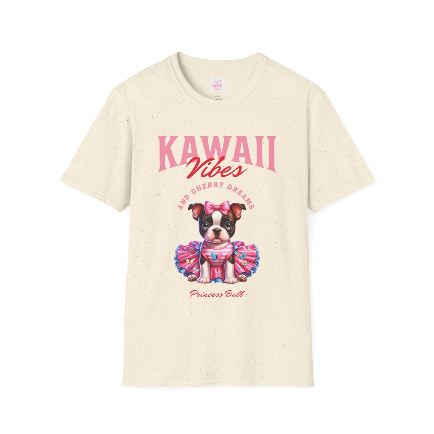 Princess Bull Kawaii Tee – Cherry Dreams & Frenchie Vibes