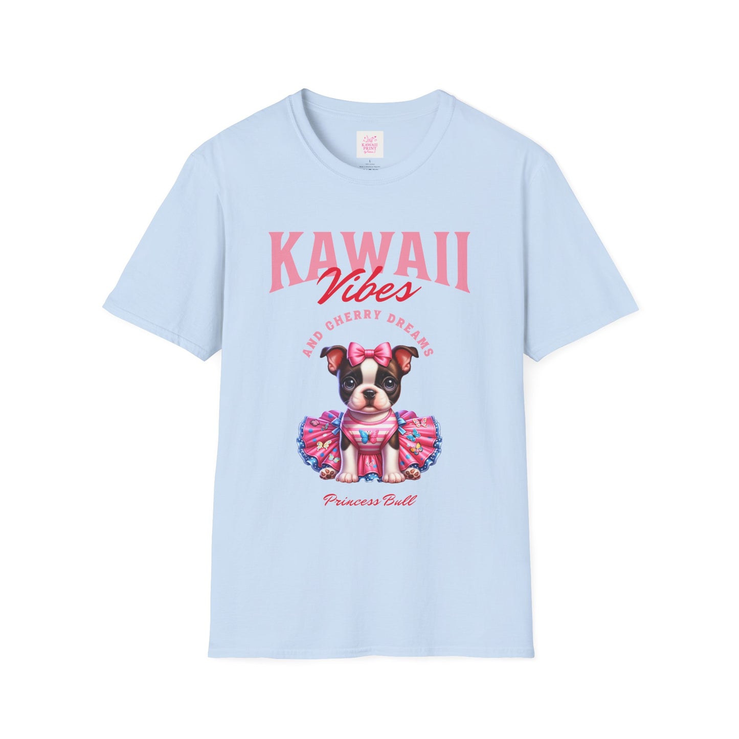 Princess Bull Kawaii Tee – Cherry Dreams & Frenchie Vibes