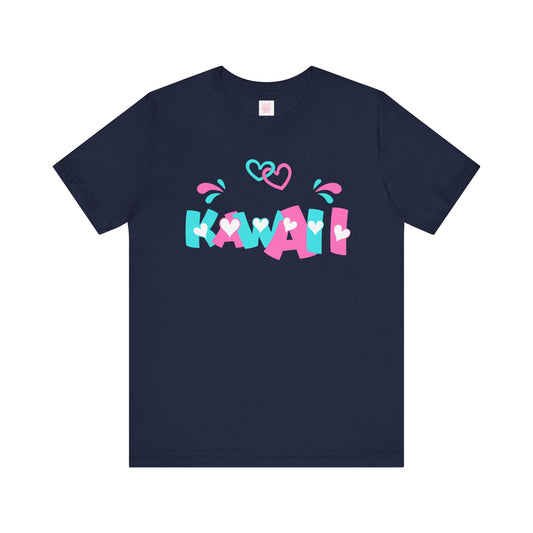 🎀KAWAII Pastel Hearts ❤️ T-Shirt(Bella+Canvas 3001), Colorful Cute Japanese Aesthetic Tee for Unisex Gift