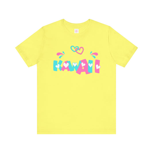 🎀KAWAII Pastel Hearts ❤️ T-Shirt(Bella+Canvas 3001), Colorful Cute Japanese Aesthetic Tee for Unisex Gift
