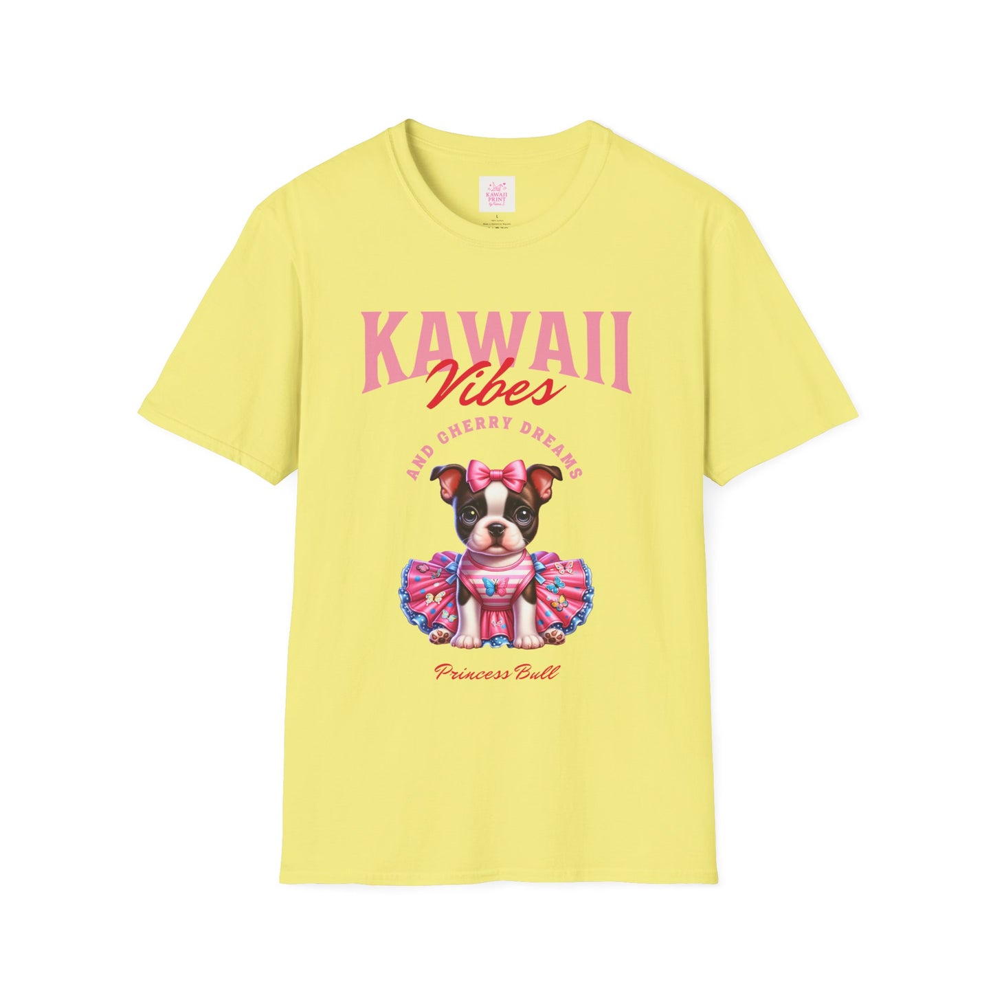 Princess Bull Kawaii Tee – Cherry Dreams & Frenchie Vibes