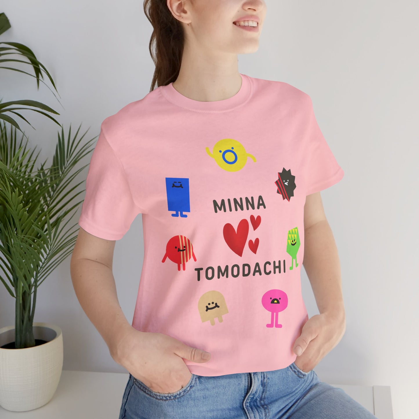 MINNA ❤️TOMODACHI Kawaii T-Shirt,  Cute Japanese Friendship Tee