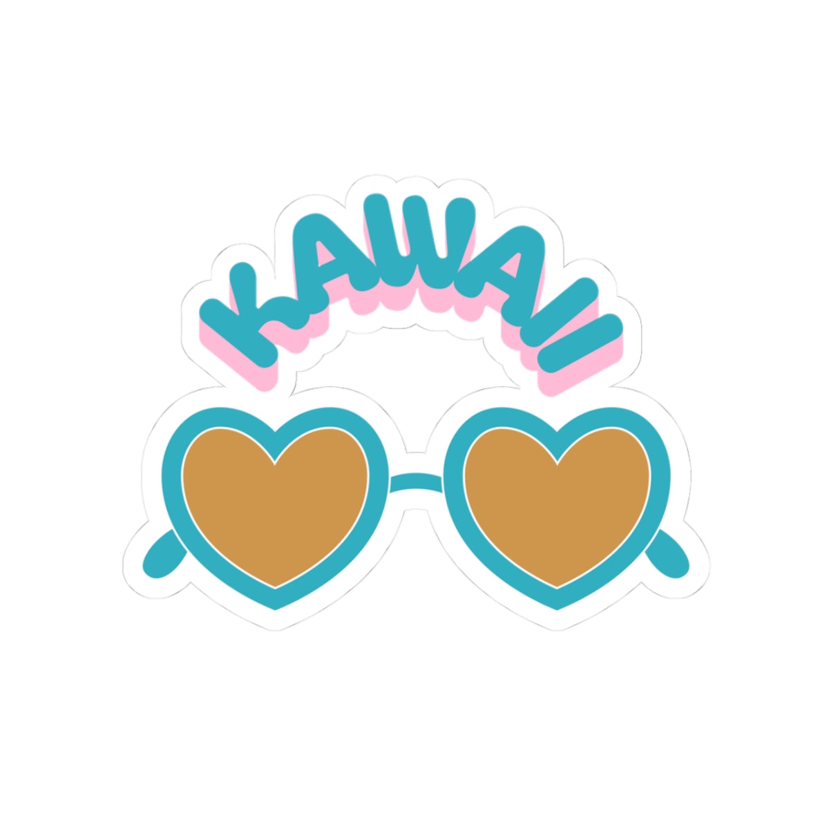 KAWAII Retro Heart Sunglasses Kiss -Cut Sticker – Cute Japanese Pop Style