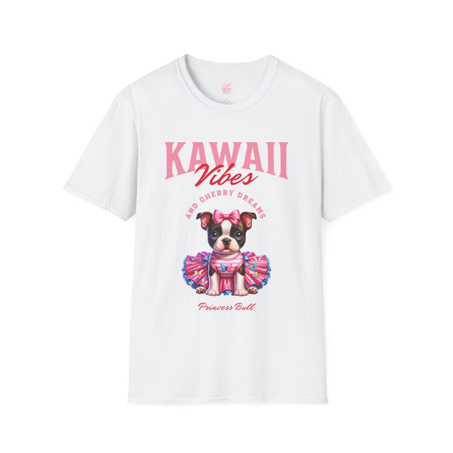 Princess Bull Kawaii Tee – Cherry Dreams & Frenchie Vibes