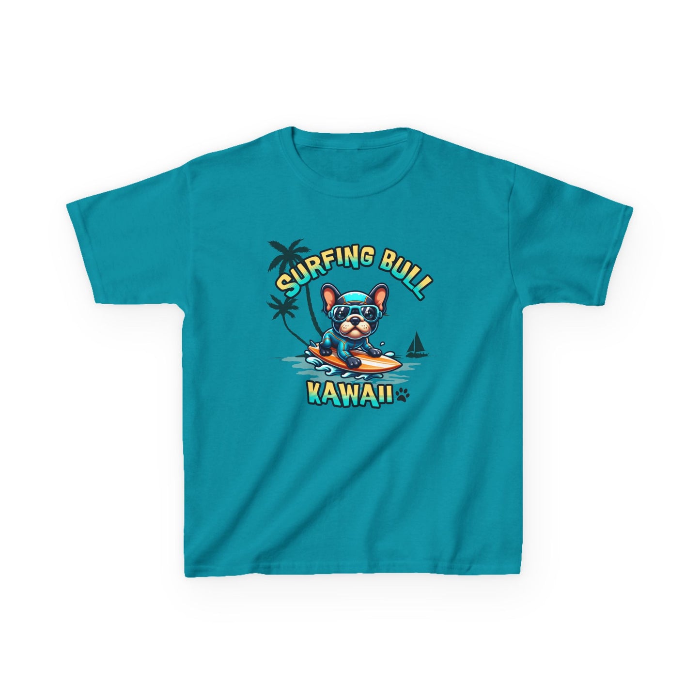 Surfing Bull Kids Tee,   Fun Summer Shirt, Kids Outdoor Apparel, Kawaii Tees, Gift for Beach Lovers, Stylish Youth T Shirt