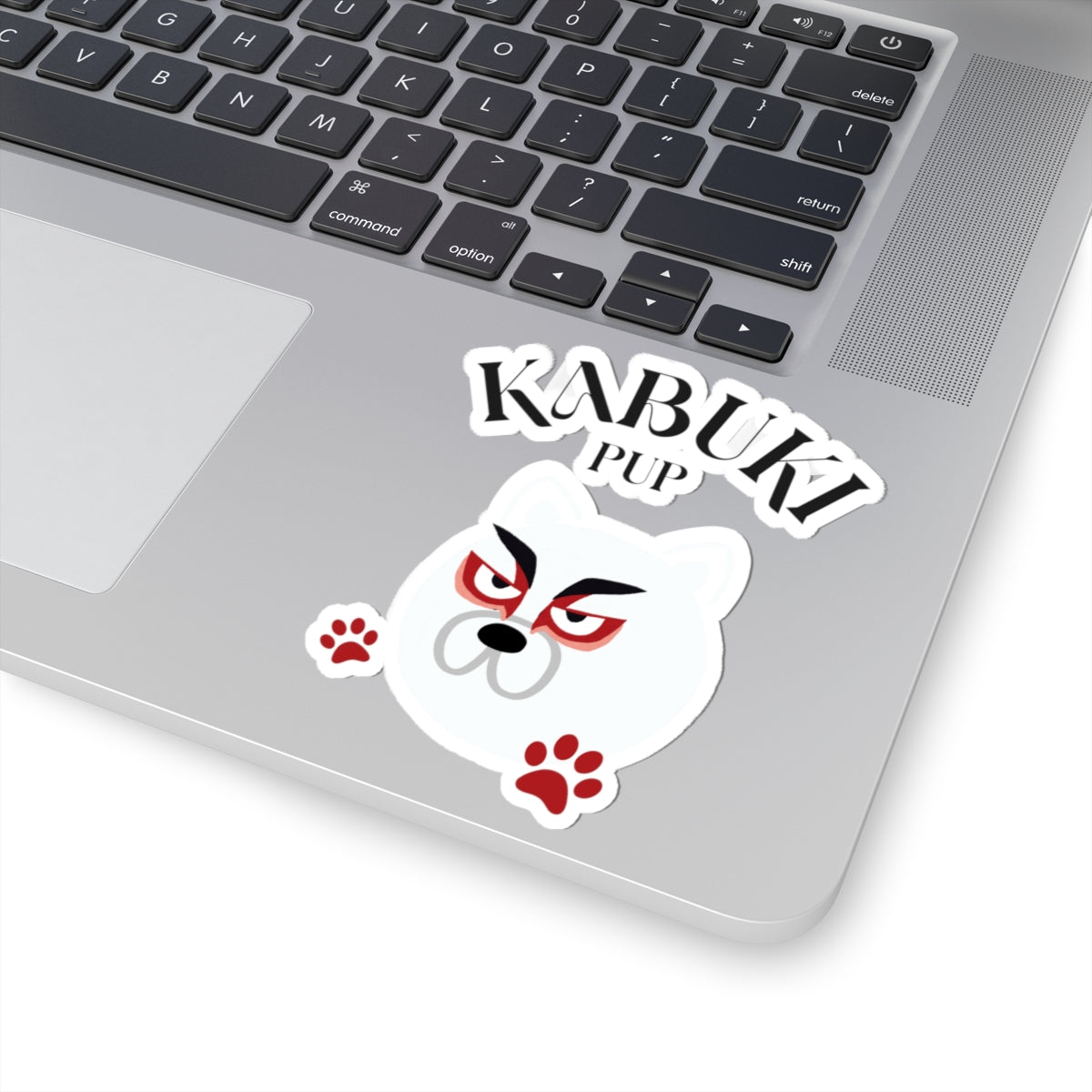 Kabuki Pup Kiss-Cut Sticker – Kawaii Kabuki Dog Face