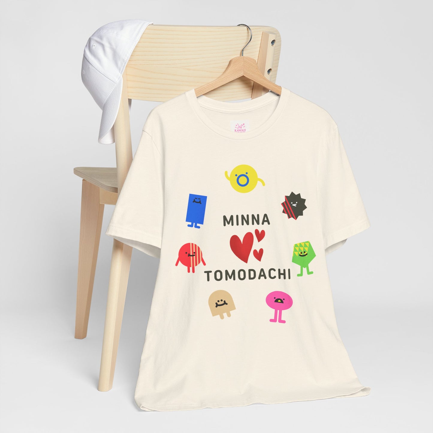 MINNA ❤️TOMODACHI Kawaii T-Shirt,  Cute Japanese Friendship Tee