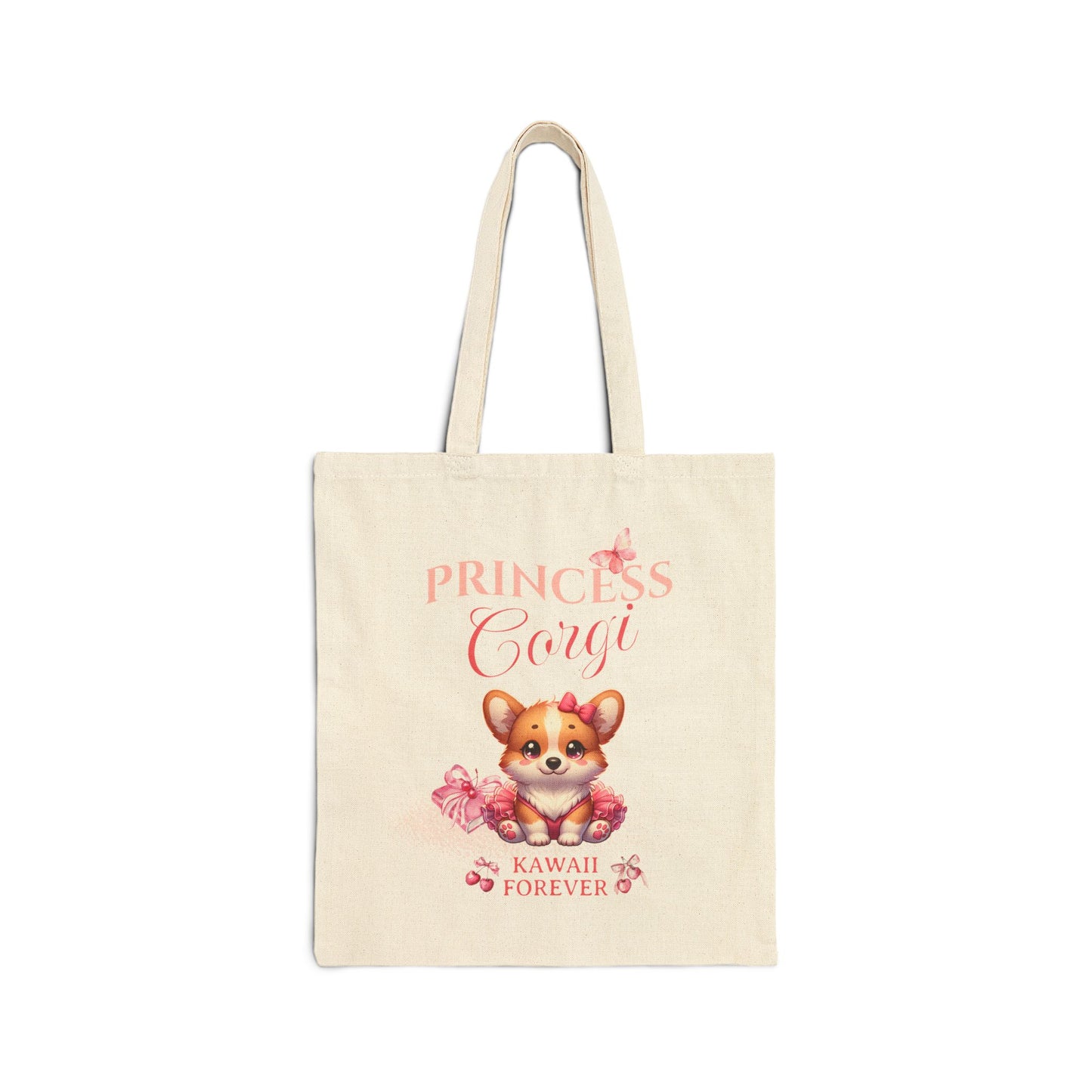 Kawaii Princess Corgi Tote Bag - Cute Canvas Bag for Pet Lovers