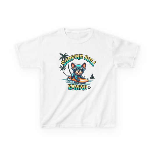 Surfing Bull Kids Tee,   Fun Summer Shirt, Kids Outdoor Apparel, Kawaii Tees, Gift for Beach Lovers, Stylish Youth T Shirt