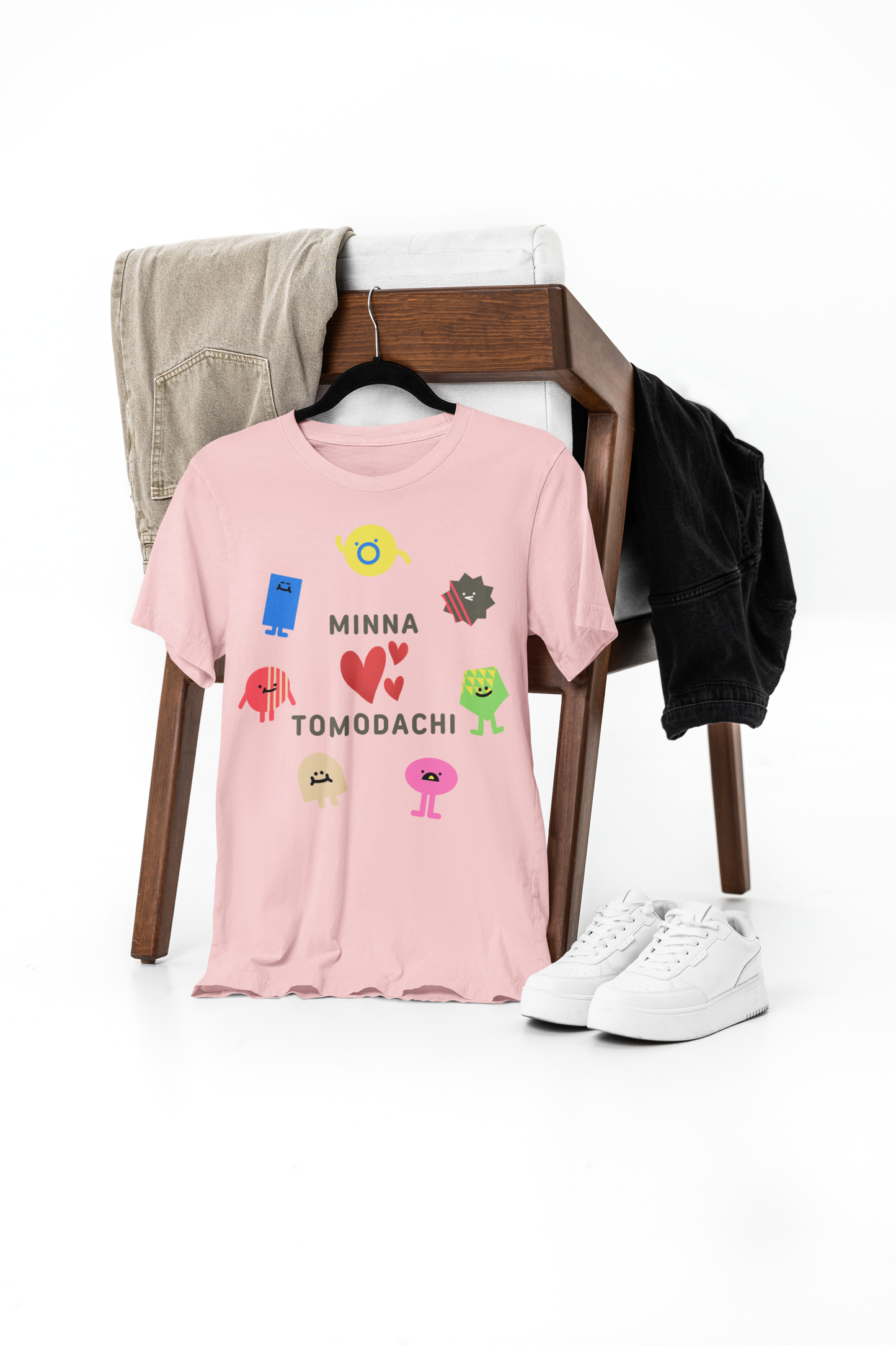 MINNA ❤️TOMODACHI Kawaii T-Shirt,  Cute Japanese Friendship Tee