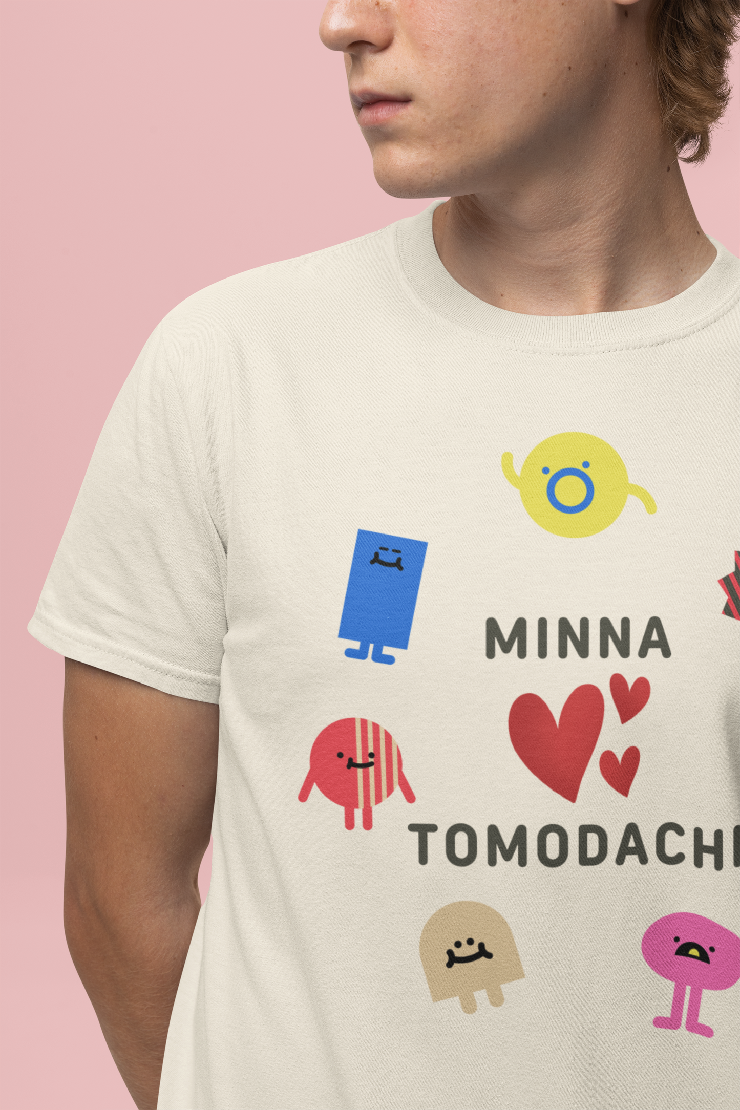 MINNA ❤️TOMODACHI Kawaii T-Shirt,  Cute Japanese Friendship Tee