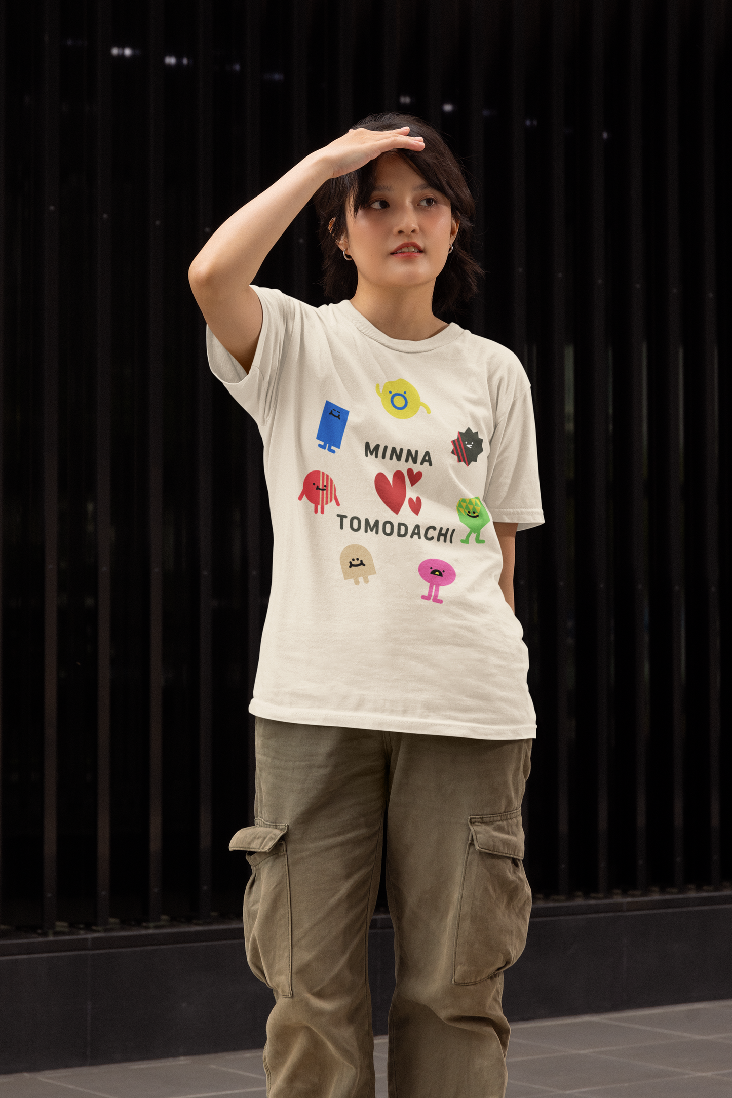 MINNA ❤️TOMODACHI Kawaii T-Shirt,  Cute Japanese Friendship Tee