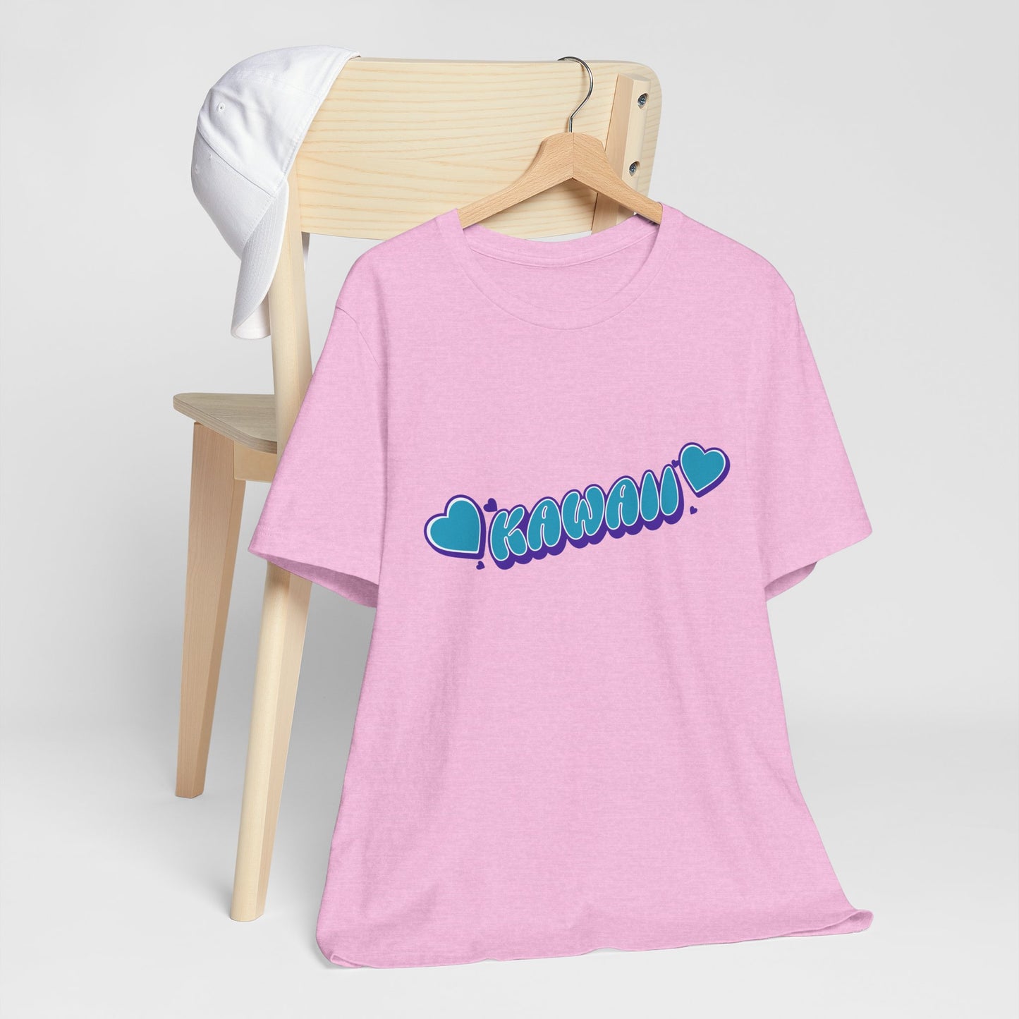 🎀KAWAII Retro Bubble Letter T-Shirt (Bella+Canvas 3001), Cute Pop Every Day Casual Wear