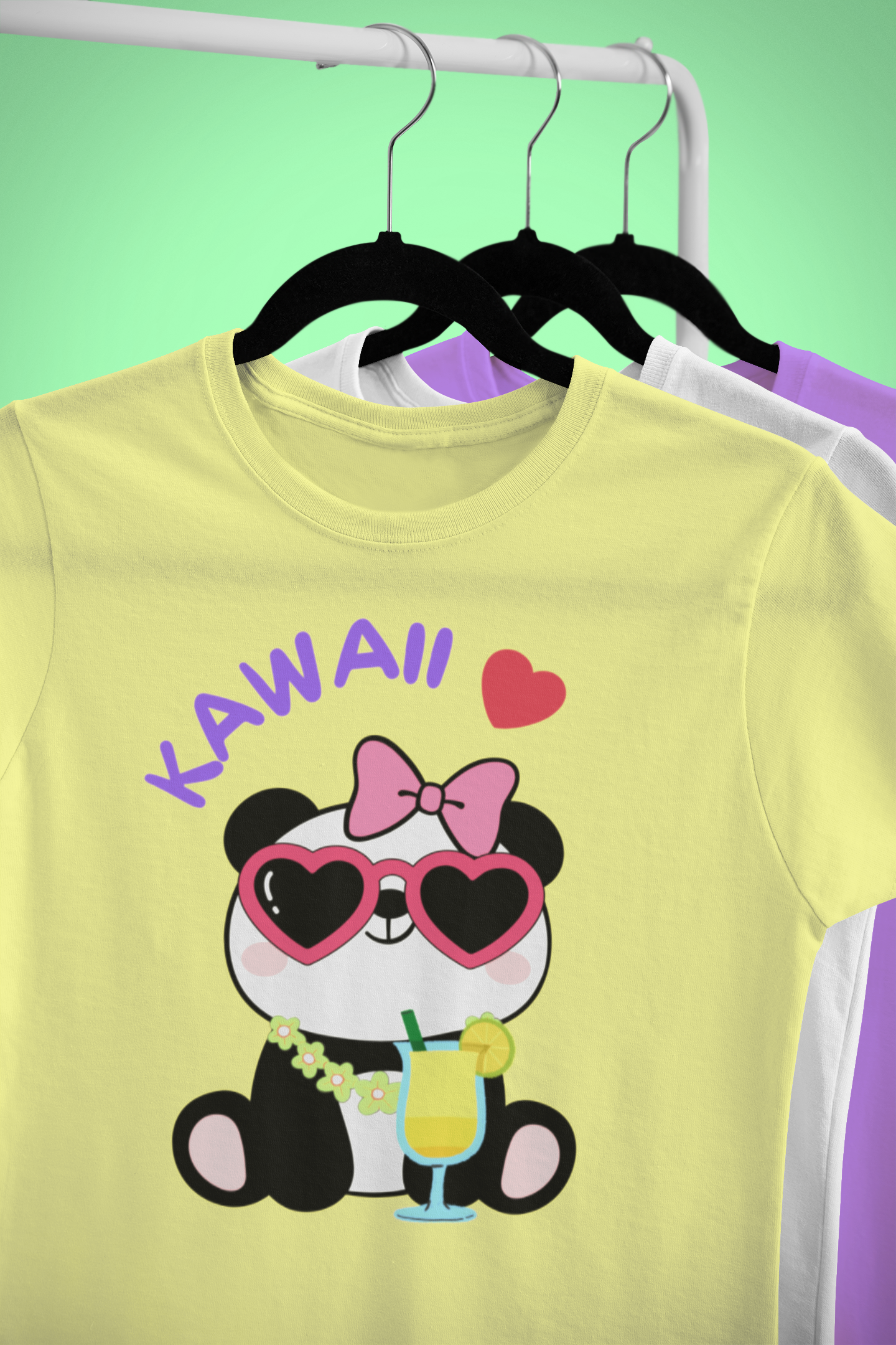 Panda Popi Kawaii 🎀 T-Shirt – Cute Retro Vibes in 5 Colors!