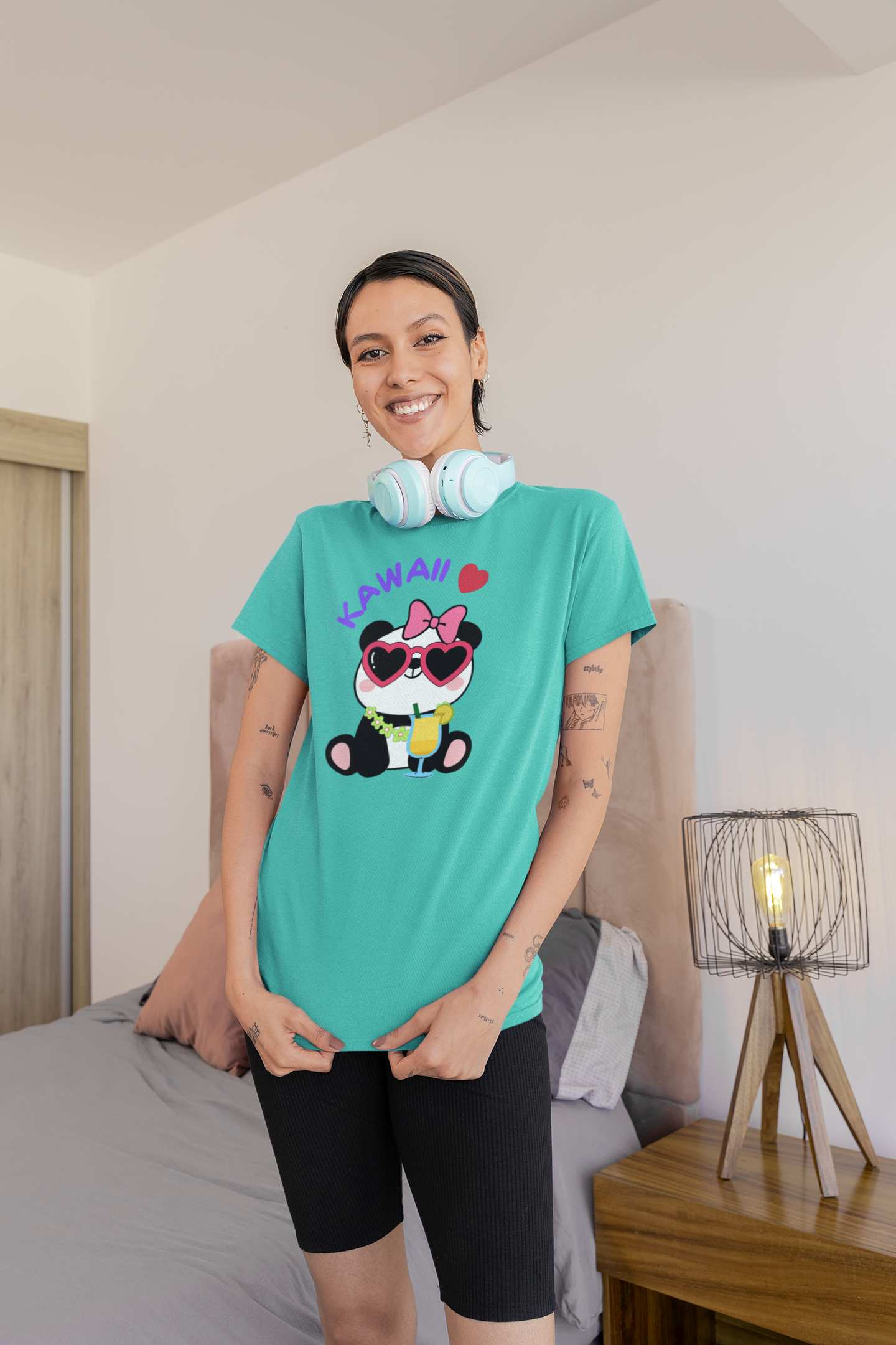 Panda Popi Kawaii 🎀 T-Shirt – Cute Retro Vibes in 5 Colors!