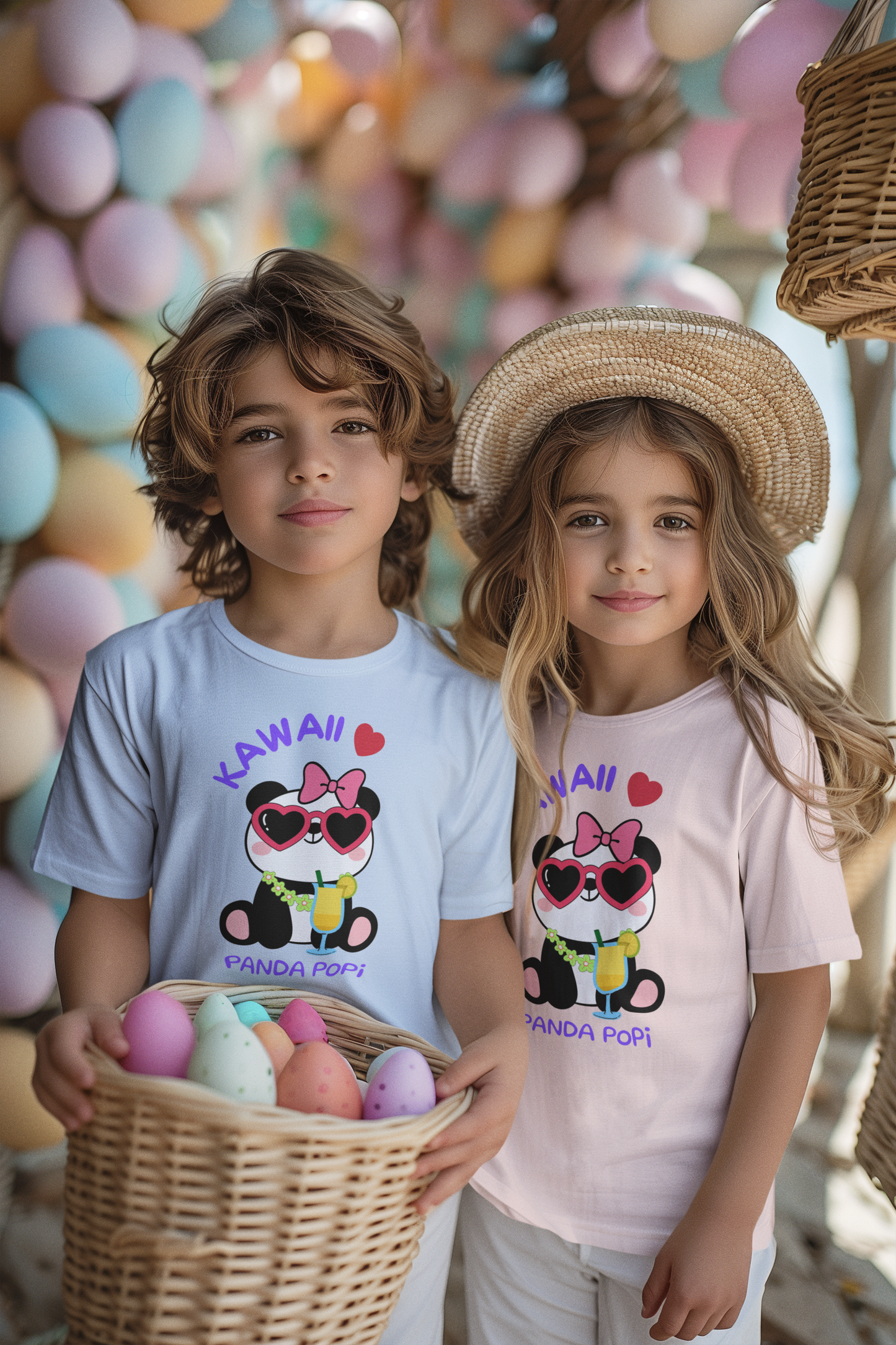 Kawaii ❤️ Kids Tee – "Panda Popi" Pastel Collection