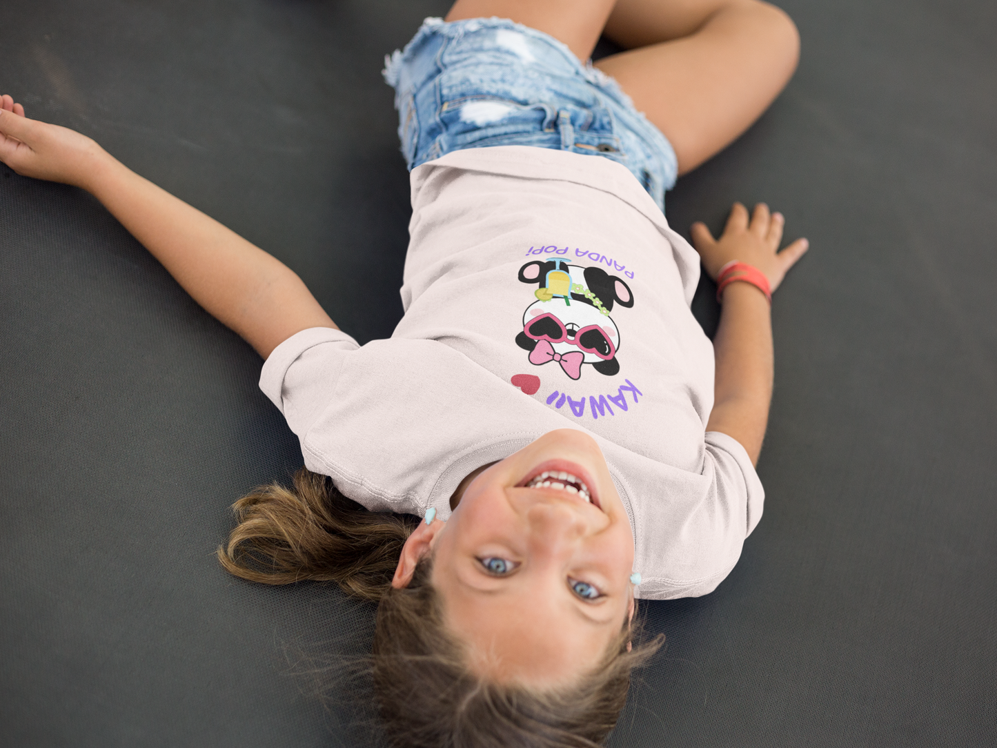 Kawaii ❤️ Kids Tee – "Panda Popi" Pastel Collection