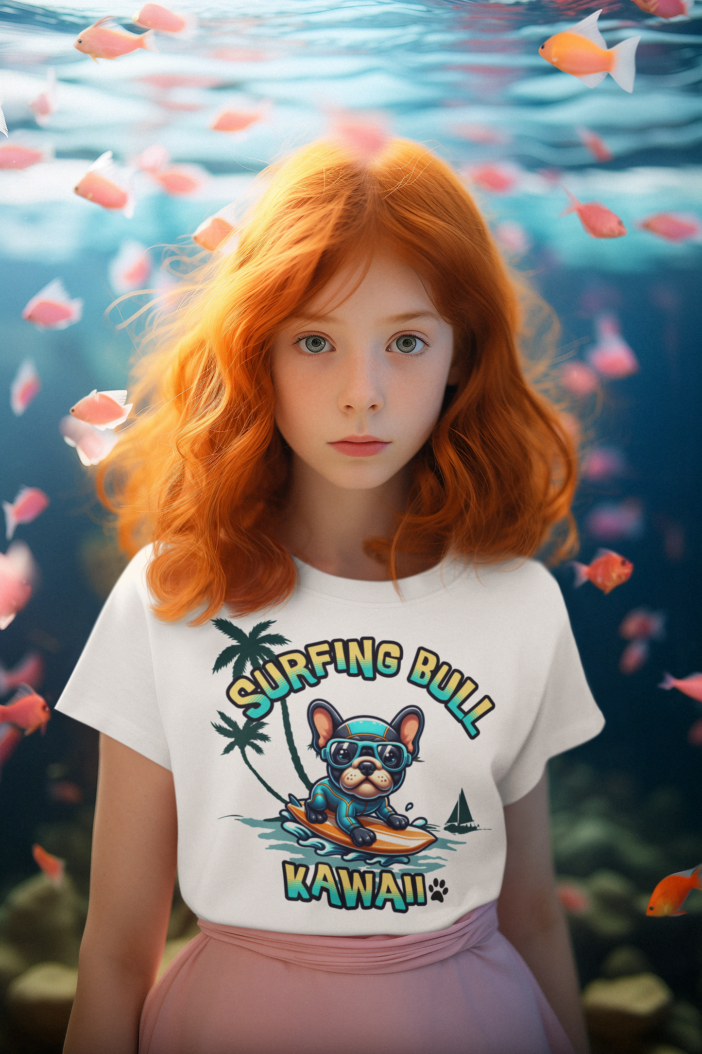Surfing Bull Kids Tee,   Fun Summer Shirt, Kids Outdoor Apparel, Kawaii Tees, Gift for Beach Lovers, Stylish Youth T Shirt