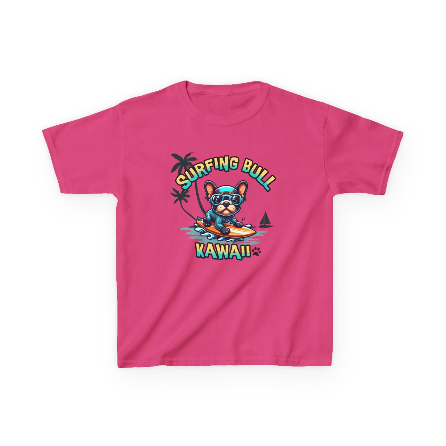 Surfing Bull Kids Tee,   Fun Summer Shirt, Kids Outdoor Apparel, Kawaii Tees, Gift for Beach Lovers, Stylish Youth T Shirt