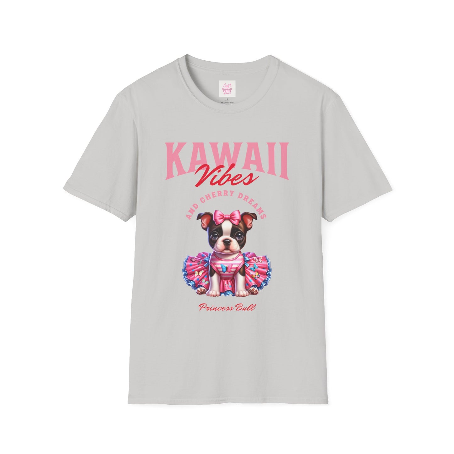 Princess Bull Kawaii Tee – Cherry Dreams & Frenchie Vibes