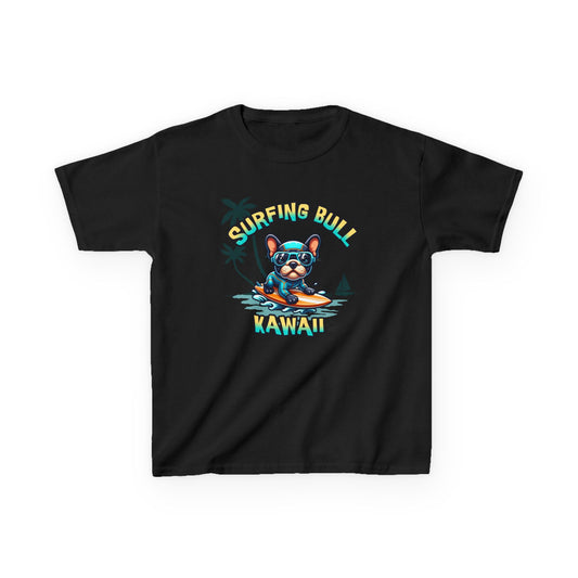 Surfing Bull Kids Tee,   Fun Summer Shirt, Kids Outdoor Apparel, Kawaii Tees, Gift for Beach Lovers, Stylish Youth T Shirt