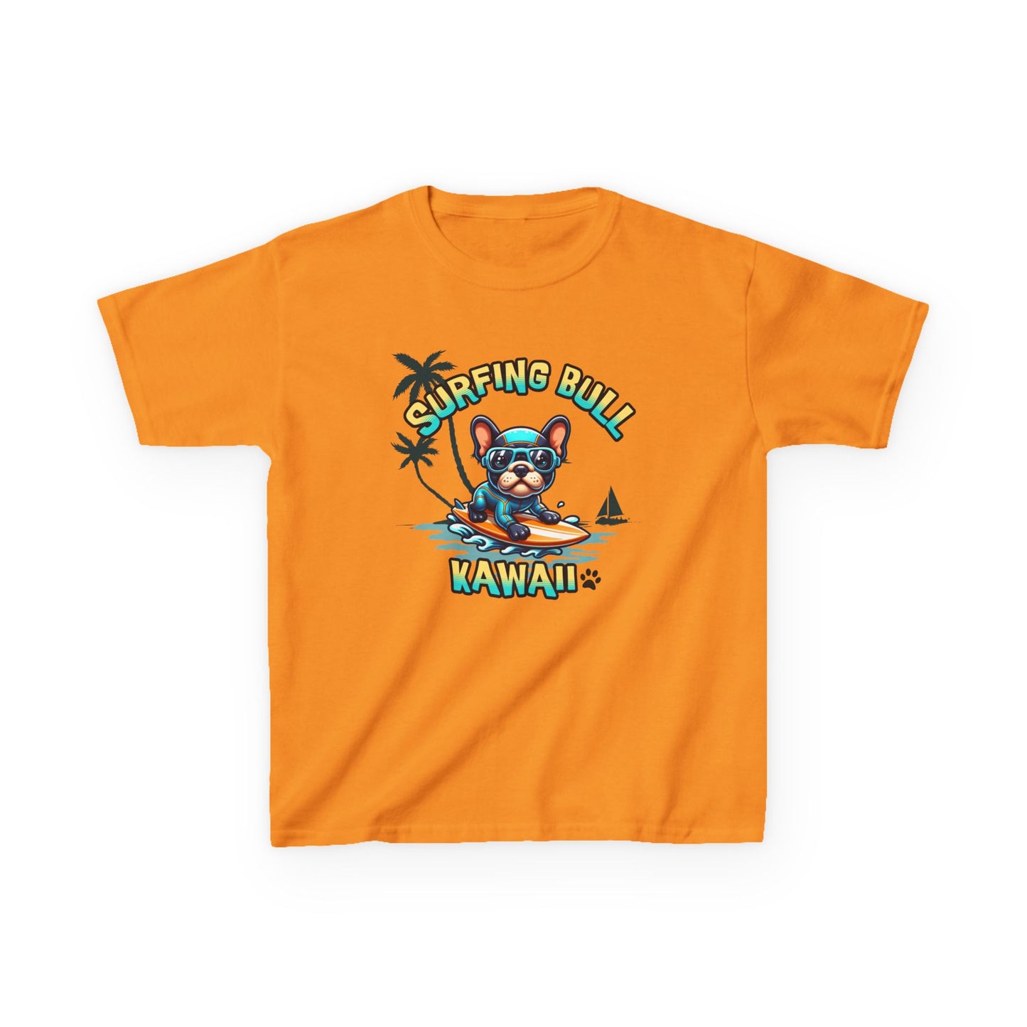 Surfing Bull Kids Tee,   Fun Summer Shirt, Kids Outdoor Apparel, Kawaii Tees, Gift for Beach Lovers, Stylish Youth T Shirt
