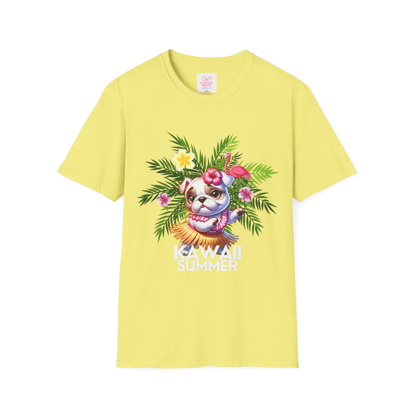 Hula Bulldog Tee Shirt, Cute Unisex Tee with Hawaiian Vibes, French Bulldog Graphic