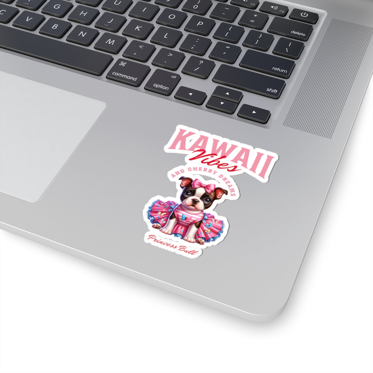Princess Bull Kiss-Cut Sticker – Kawaii French Bulldog Sticker, Cherry Dreams Aesthetic, Cute Dog Laptop Decal, Planner or Gift