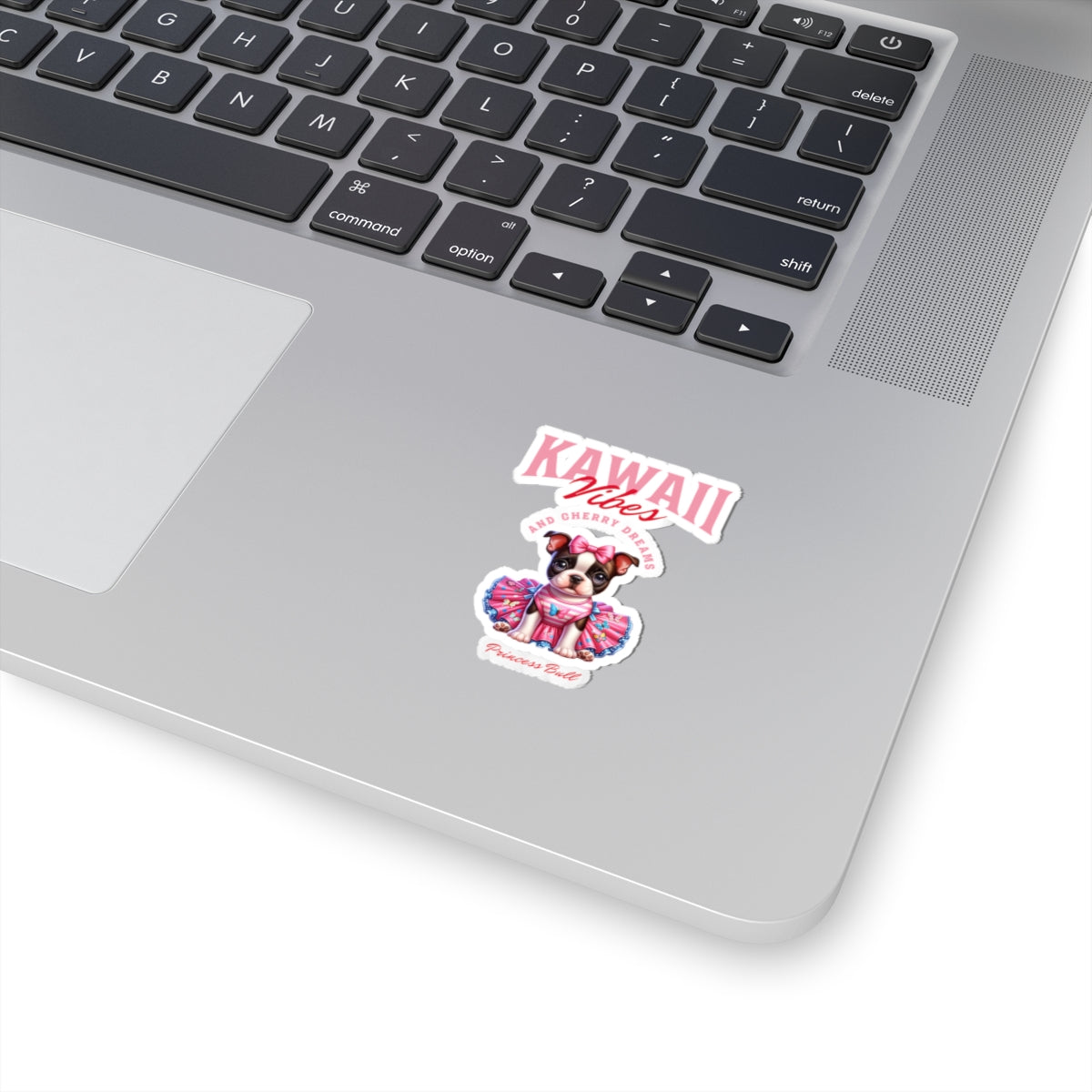 Princess Bull Kiss-Cut Sticker – Kawaii French Bulldog Sticker, Cherry Dreams Aesthetic, Cute Dog Laptop Decal, Planner or Gift
