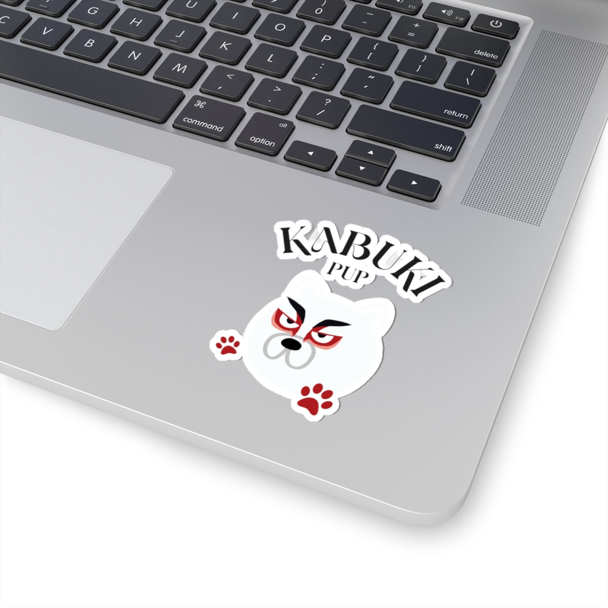 Kabuki Pup Kiss-Cut Sticker – Kawaii Kabuki Dog Face