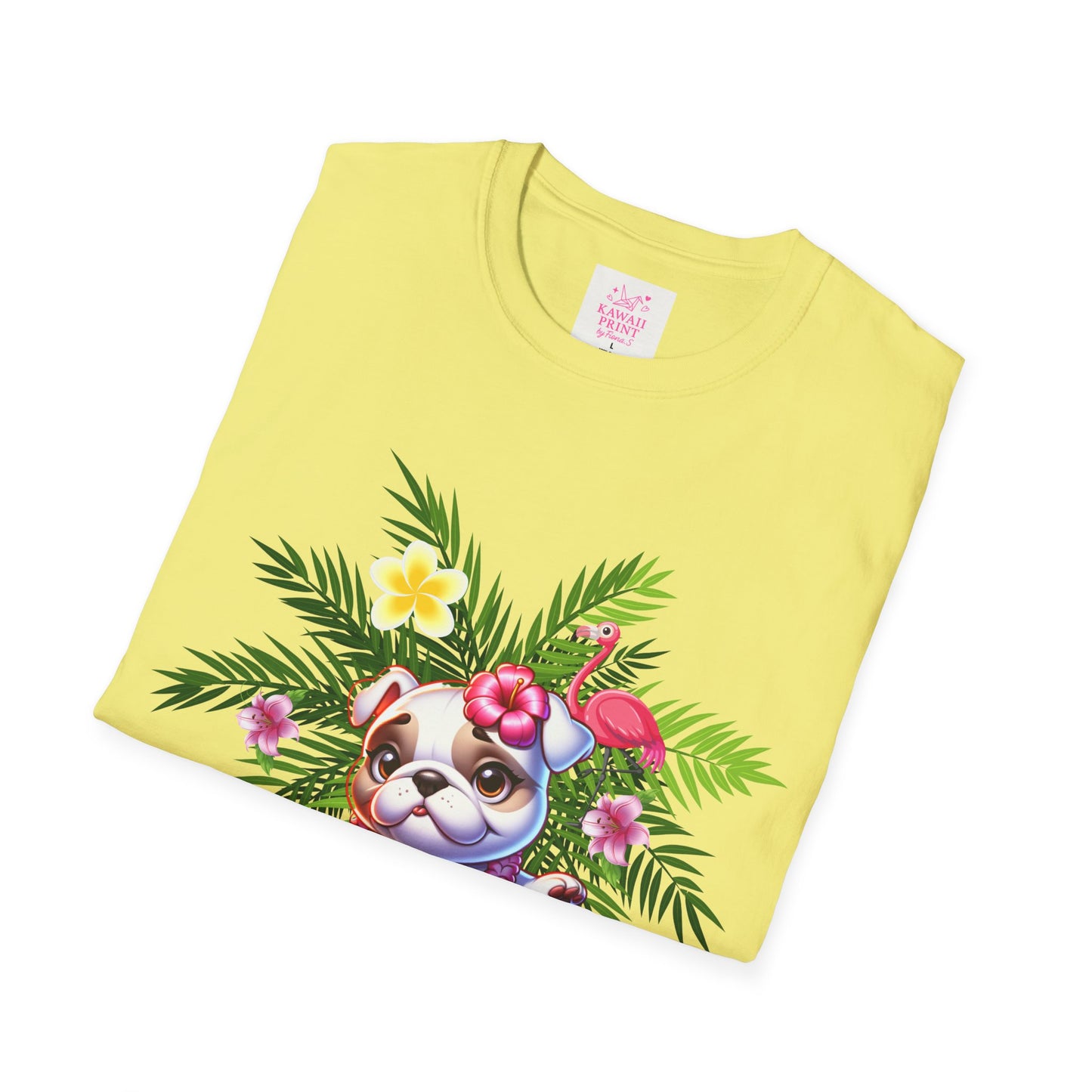 Hula Bulldog Tee Shirt, Cute Unisex Tee with Hawaiian Vibes, French Bulldog Graphic